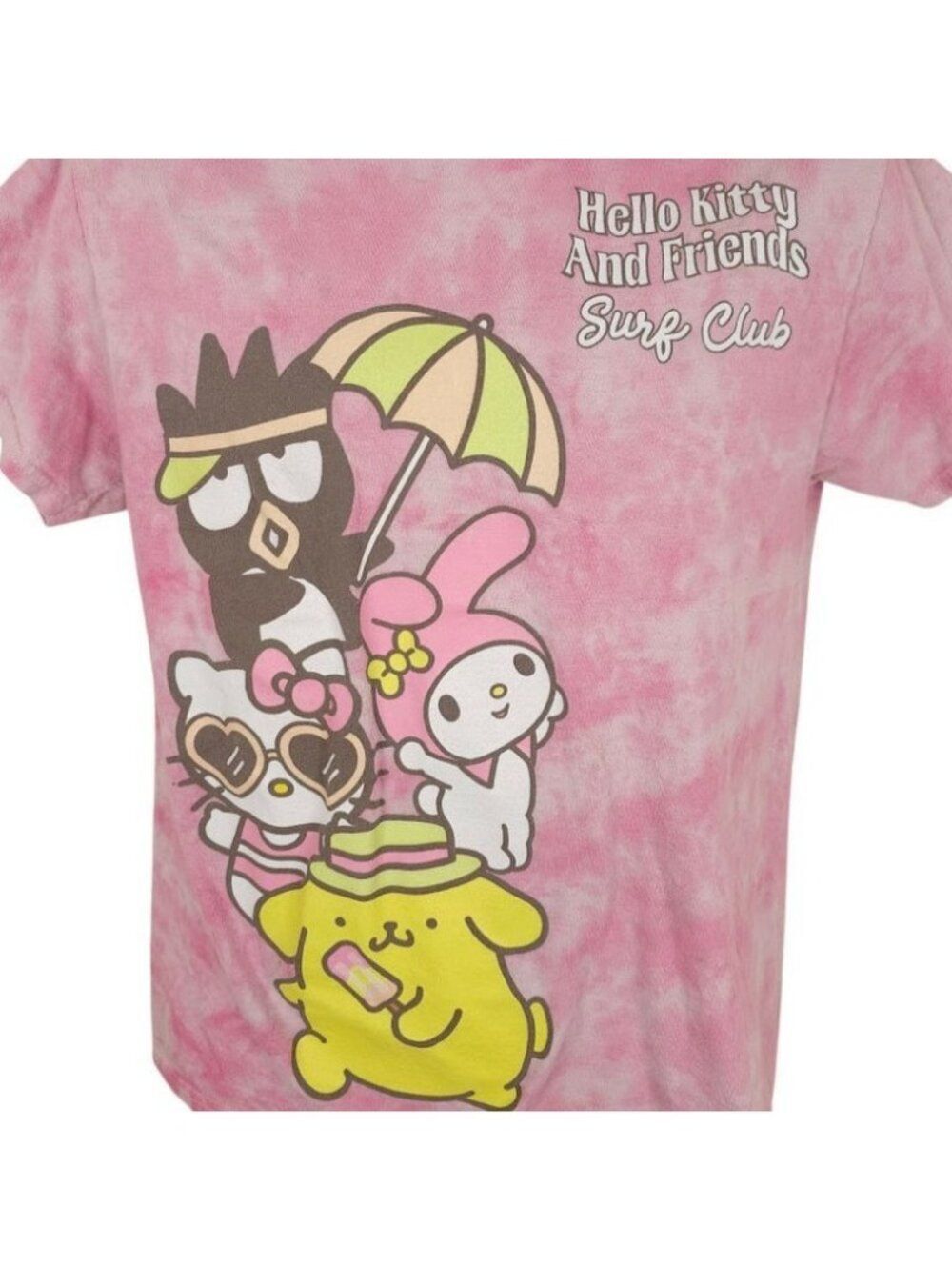 Hello Kitty And Friends T Shirt Mens Size Medium Pink Tie Dye Surf Club